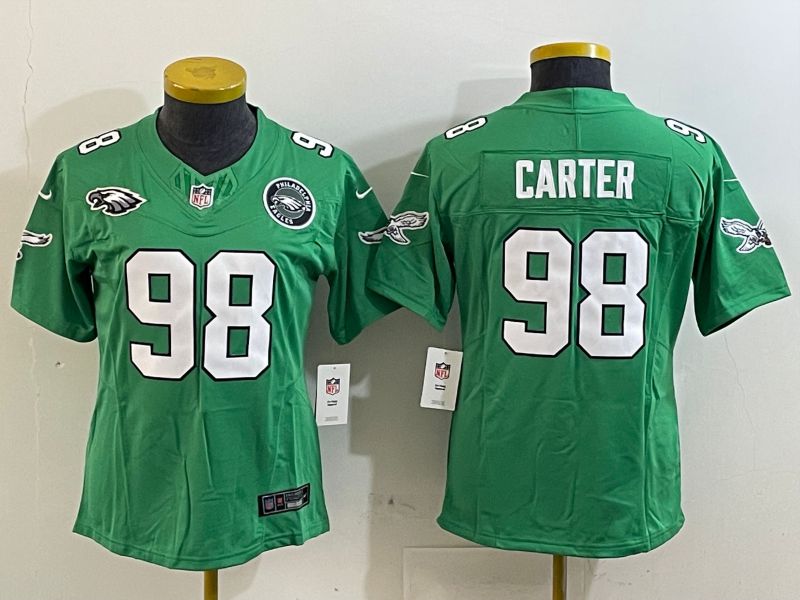 Youth Philadelphia Eagles 98 Carter Green three generations 2025 Nike Vapor Limited NFL Jersey style 5
